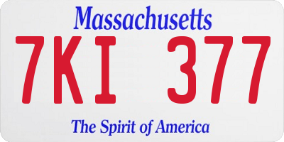 MA license plate 7KI377