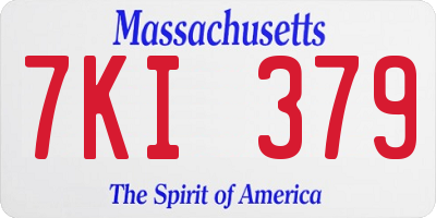 MA license plate 7KI379