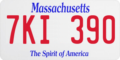 MA license plate 7KI390