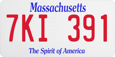 MA license plate 7KI391