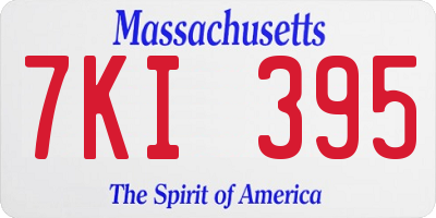 MA license plate 7KI395