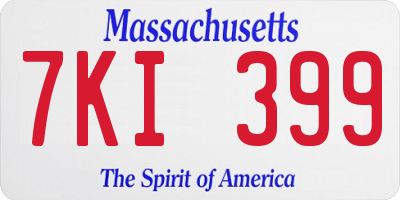 MA license plate 7KI399