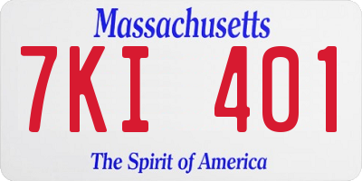 MA license plate 7KI401