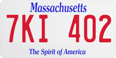 MA license plate 7KI402