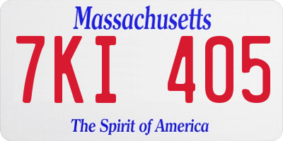 MA license plate 7KI405