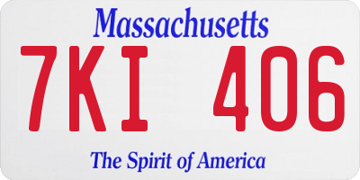 MA license plate 7KI406