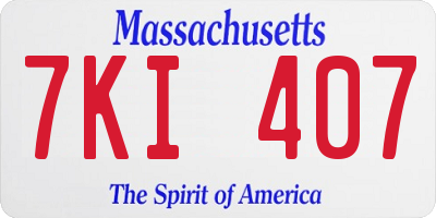MA license plate 7KI407