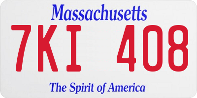 MA license plate 7KI408