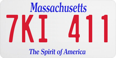 MA license plate 7KI411