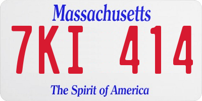 MA license plate 7KI414