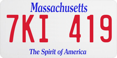 MA license plate 7KI419