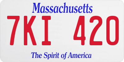 MA license plate 7KI420