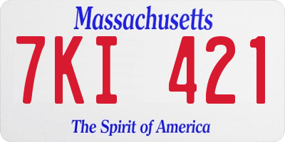 MA license plate 7KI421