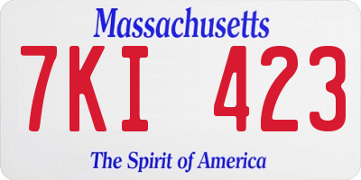 MA license plate 7KI423