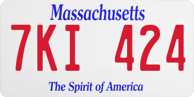 MA license plate 7KI424