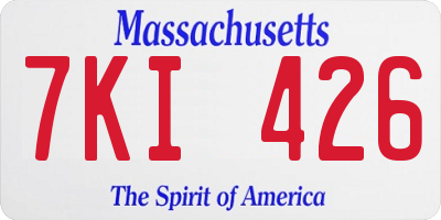 MA license plate 7KI426