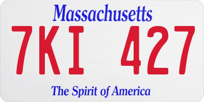 MA license plate 7KI427
