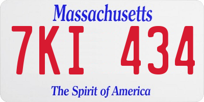 MA license plate 7KI434