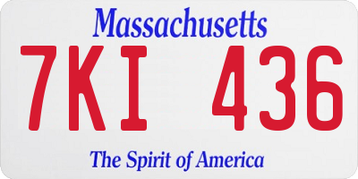 MA license plate 7KI436