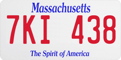 MA license plate 7KI438
