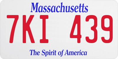 MA license plate 7KI439