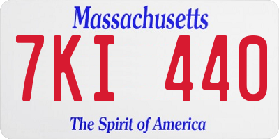 MA license plate 7KI440