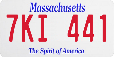 MA license plate 7KI441