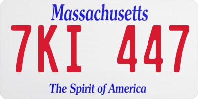 MA license plate 7KI447