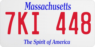 MA license plate 7KI448