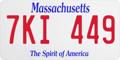 MA license plate 7KI449