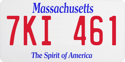 MA license plate 7KI461