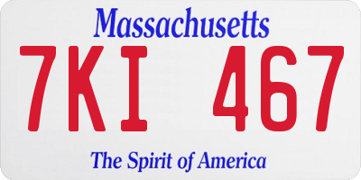 MA license plate 7KI467