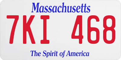 MA license plate 7KI468