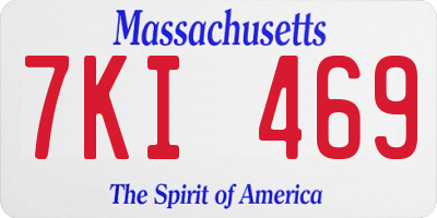 MA license plate 7KI469