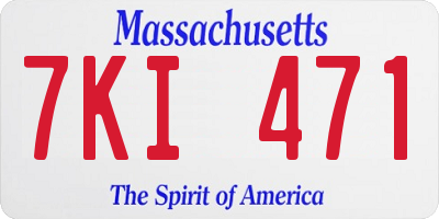 MA license plate 7KI471