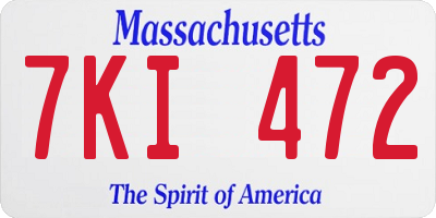 MA license plate 7KI472