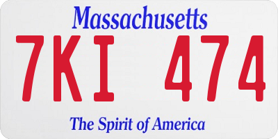 MA license plate 7KI474