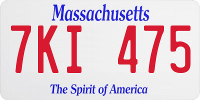 MA license plate 7KI475