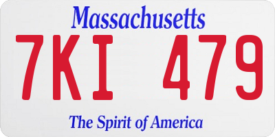 MA license plate 7KI479