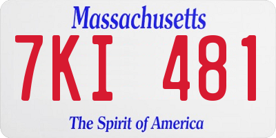 MA license plate 7KI481