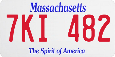 MA license plate 7KI482