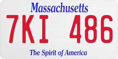 MA license plate 7KI486