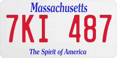 MA license plate 7KI487