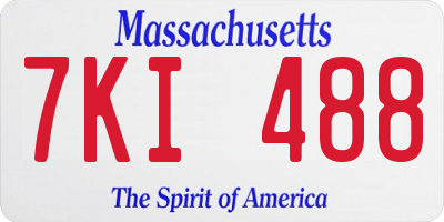 MA license plate 7KI488