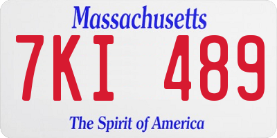 MA license plate 7KI489