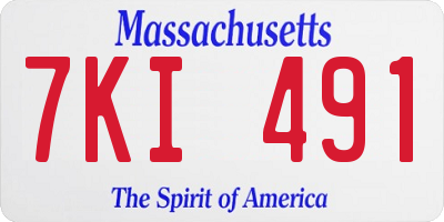 MA license plate 7KI491
