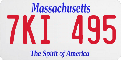 MA license plate 7KI495