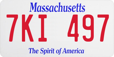 MA license plate 7KI497