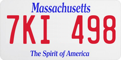 MA license plate 7KI498