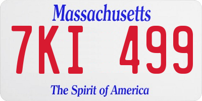MA license plate 7KI499